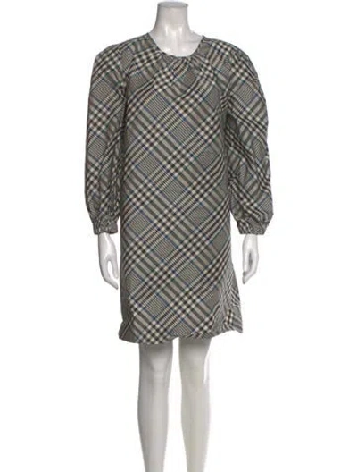Pre-owned Ann Mashburn Plaid Print Knee-length Dress
