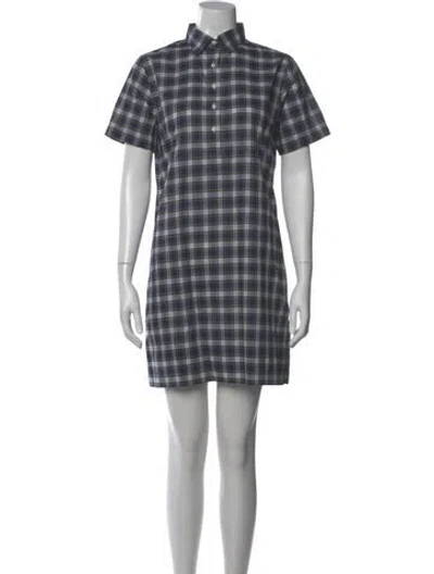 Pre-owned Ann Mashburn Plaid Print Mini Dress In Multi