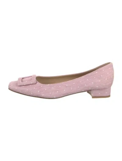 Pre-owned Ann Mashburn Polka Dot Print Flats In Purple