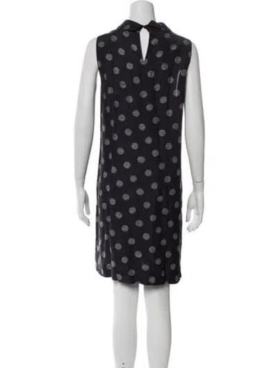 Pre-owned Ann Mashburn Polka Dot Print Knee-length Dress In Blue