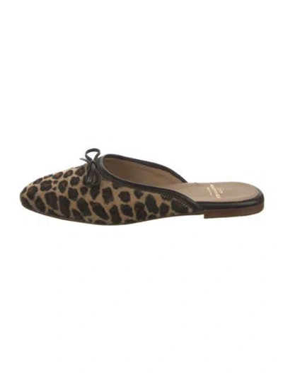 Pre-owned Ann Mashburn Ponyhair Animal Print Mules In Multicolor