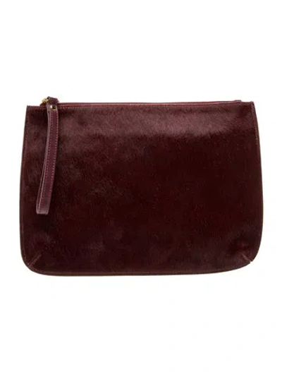 Pre-owned Ann Mashburn Ponyhair Clutch In Burgundy