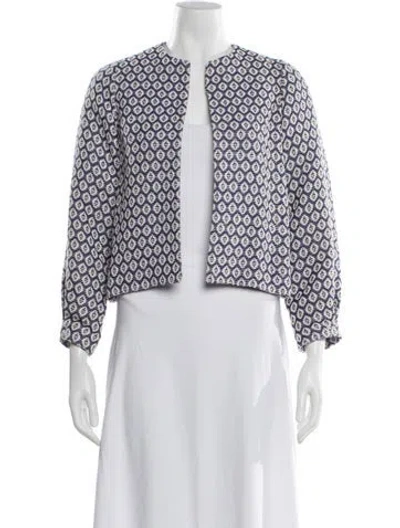 Pre-owned Ann Mashburn Printed Jacket In Blue
