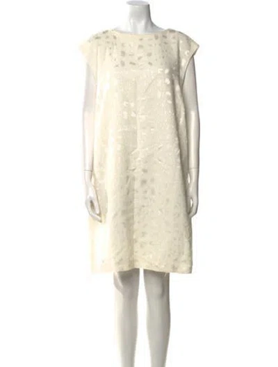 Pre-owned Ann Mashburn Printed Knee-length Dress In Neutral
