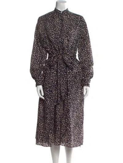 Pre-owned Ann Mashburn Printed Long Dress In Multi