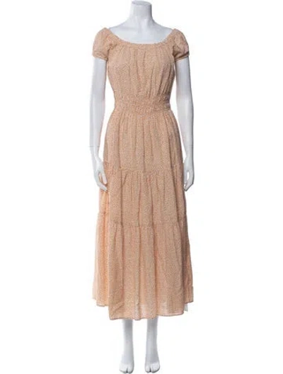 Pre-owned Ann Mashburn Printed Long Dress In Neutral
