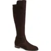 Ann Mashburn Pull-on Knee High Boot In Chocolate Suede