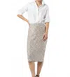 Ann Mashburn Pull-on Midi Skirt In Silver Sequin In Multi