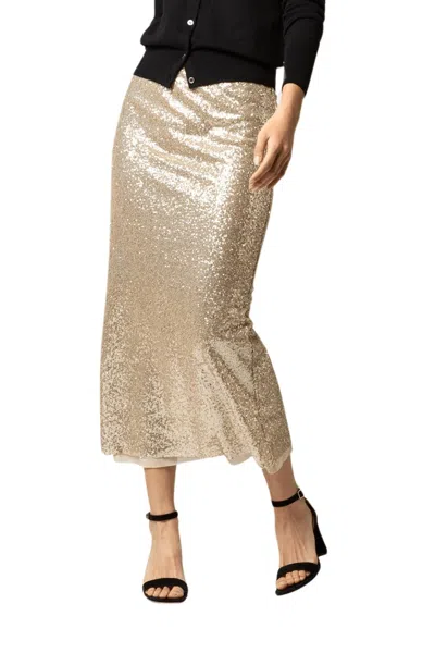Ann Mashburn Ruby Sequin Skirt In Platino Sequin In Gold