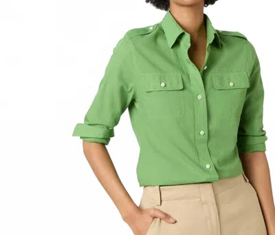 Ann Mashburn Safari Shirt In Avocado In Green
