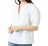 Ann Mashburn Selina Top In White Poplin In White