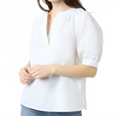 Ann Mashburn Selina Top In White Poplin