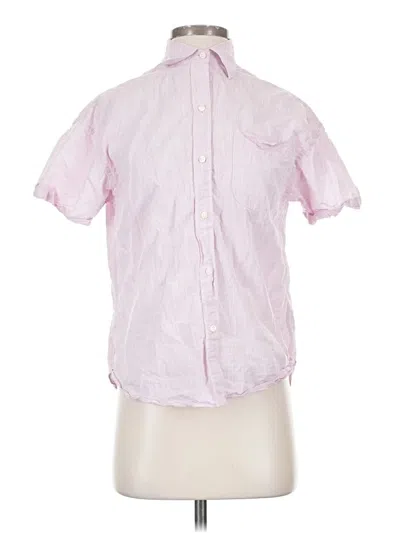 Pre-owned Ann Mashburn Short Sleeve Button Down Shirt In Pink