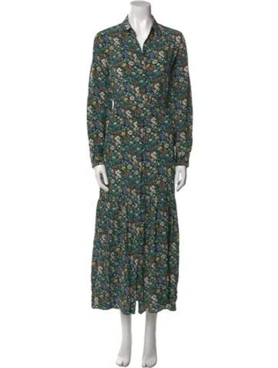 Pre-owned Ann Mashburn Silk Long Dress In Black