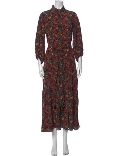Pre-owned Ann Mashburn Silk Long Dress In Black
