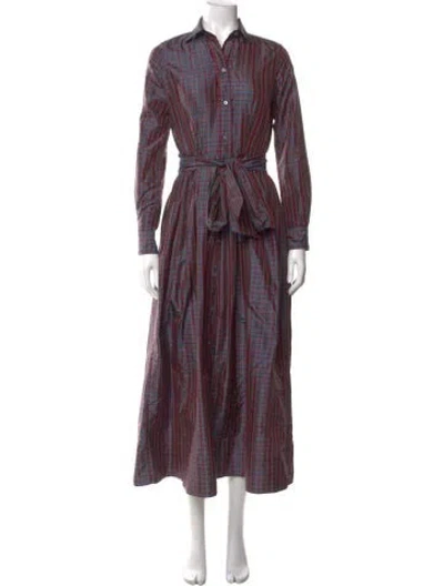 Pre-owned Ann Mashburn Silk Long Dress In Multi