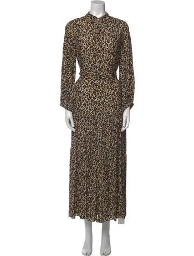 Pre-owned Ann Mashburn Silk Long Dress In Neutral