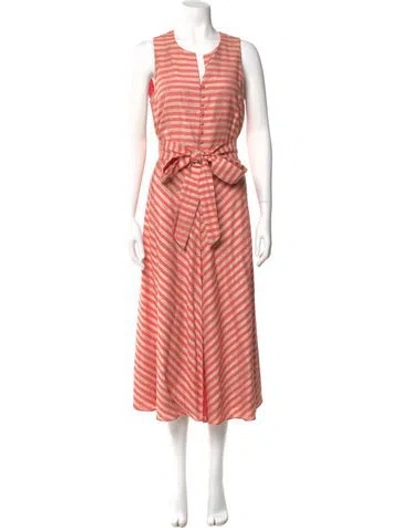 Pre-owned Ann Mashburn Silk Long Dress In Pink