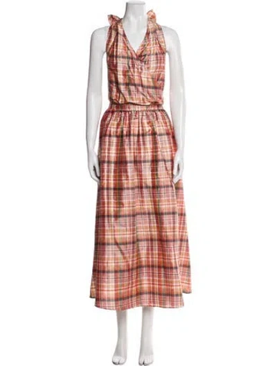 Pre-owned Ann Mashburn Silk Long Dress In Pink