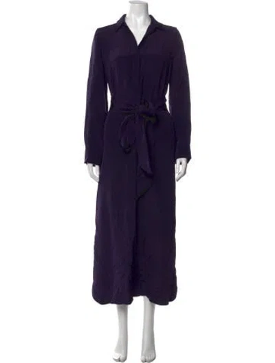 Pre-owned Ann Mashburn Silk Long Dress In Purple