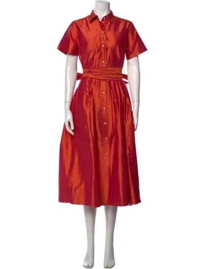 Pre-owned Ann Mashburn Silk Long Dress W/ Tags In Orange
