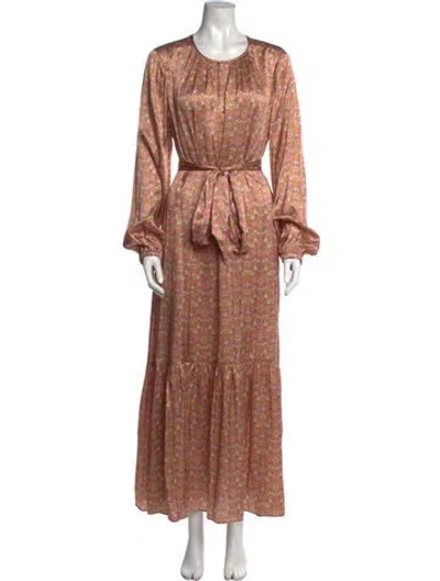 Pre-owned Ann Mashburn Silk Long Dress W/ Tags In Pink