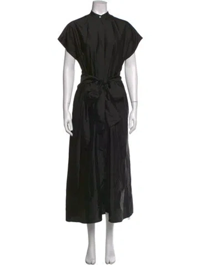 Pre-owned Ann Mashburn Silk Midi Length Dress In Black