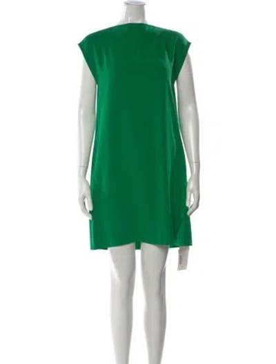 Pre-owned Ann Mashburn Silk Mini Dress In Green