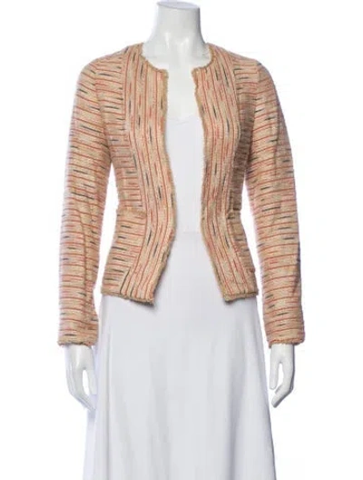 Pre-owned Ann Mashburn Striped Blazer In Neutrals