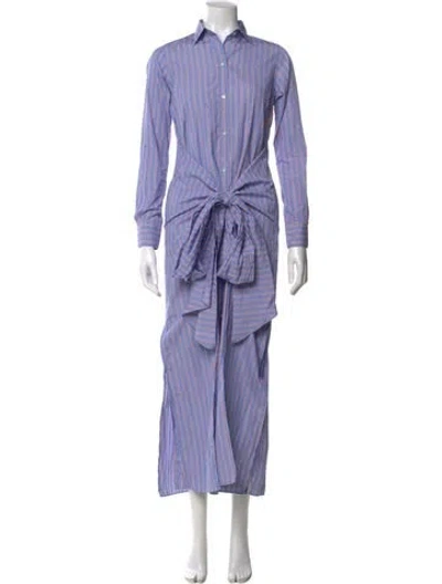 Pre-owned Ann Mashburn Striped Long Dress W/ Tags In Multi