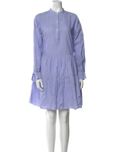 Pre-owned Ann Mashburn Striped Mini Dress In Blue