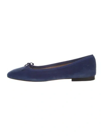 Pre-owned Ann Mashburn Suede Ballet Flats In Blue