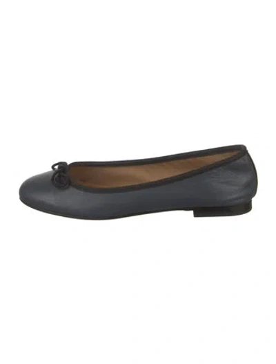 Pre-owned Ann Mashburn Suede Ballet Flats In Blue