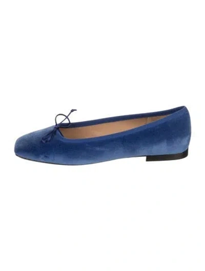 Pre-owned Ann Mashburn Suede Ballet Flats In Blue