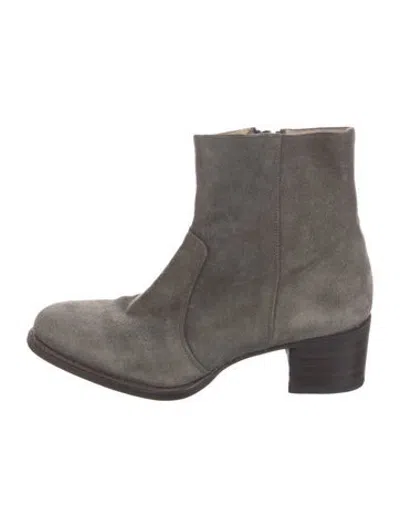 Pre-owned Ann Mashburn Suede Boots In Green