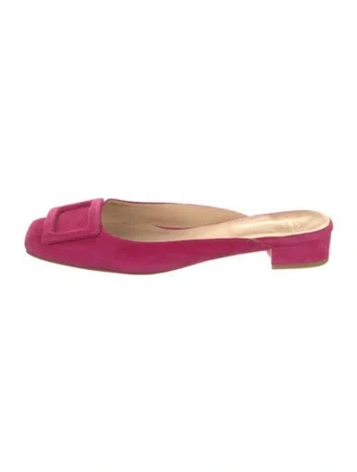 Pre-owned Ann Mashburn Suede Mules In Pink