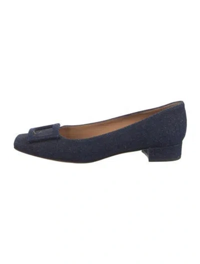 Pre-owned Ann Mashburn Suede Pumps In Blue