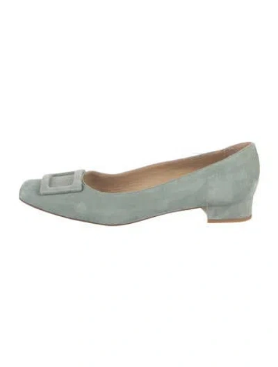 Pre-owned Ann Mashburn Suede Pumps In Green