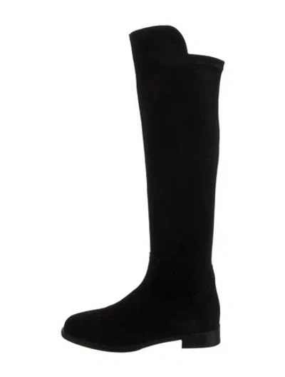 Pre-owned Ann Mashburn Suede Riding Boots In Black