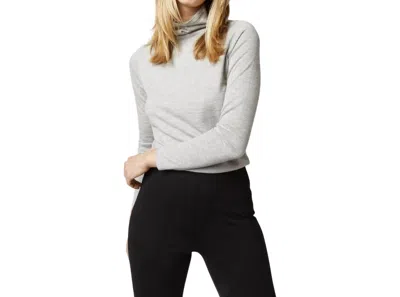 Ann Mashburn Superfine Funnel-neck Sweater In Silver Cashmere In Multi