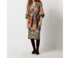 Ann Mashburn Trapunto Blouson Dress In Multi Floral Crepe In Multi