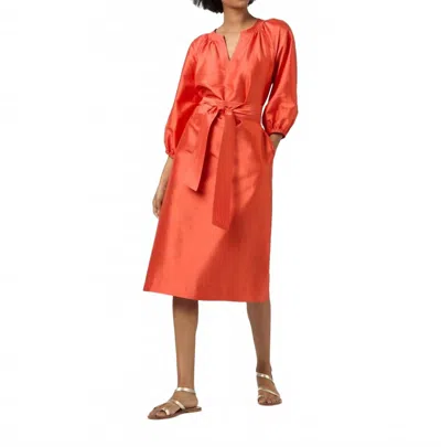 Ann Mashburn Trapunto Blouson Dress In Orange
