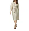 Ann Mashburn Trapunto Blouson Dress In Platino Crepe In Multi