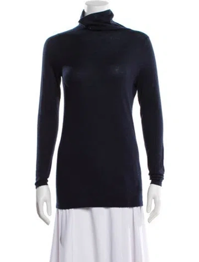Pre-owned Ann Mashburn Turtleneck Sweater In Blue