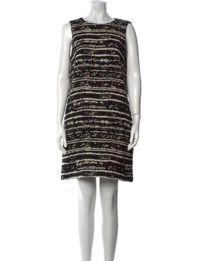 Pre-owned Ann Mashburn Tweed Mini Dress In Black