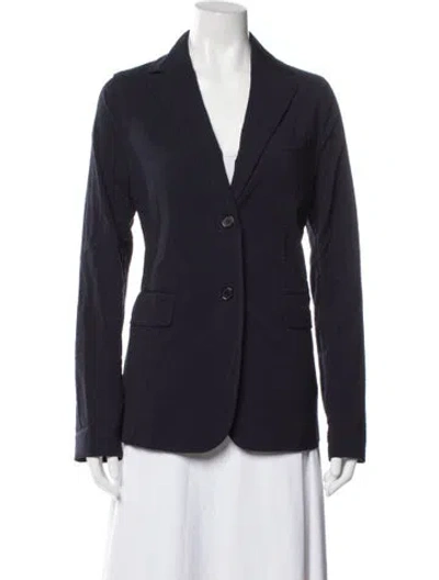 Pre-owned Ann Mashburn Tweed Pattern Blazer In Blue