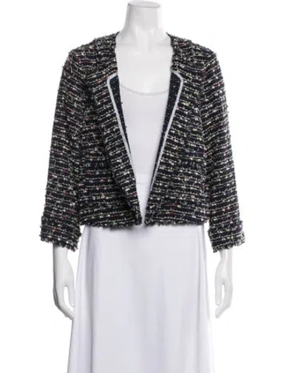 Pre-owned Ann Mashburn Tweed Pattern Blazer W/ Tags In Blue
