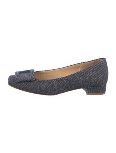 Pre-owned Ann Mashburn Tweed Pumps In Blue