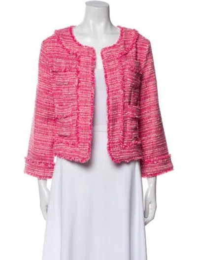 Pre-owned Ann Mashburn Tweed Tweed Pattern Jacket In Pink