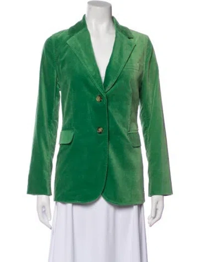 Pre-owned Ann Mashburn Velour Blazer In Green